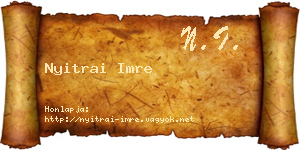 Nyitrai Imre névjegykártya